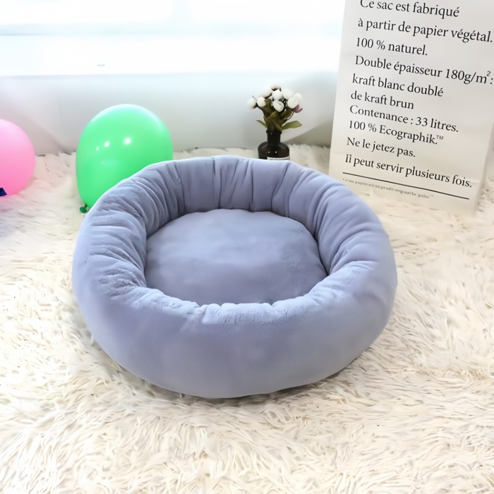 Round egg-tart shape pet bed with pillow 