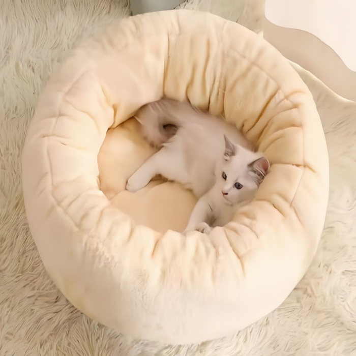 Dog Bed Round Egg-tart Shape Pet Bed Winter Soft Pet Bed With Customized Logo 