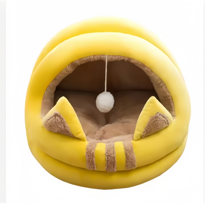 Plush Fabric Cat and Dog Sofa Nest Pet House Bed With Cushion